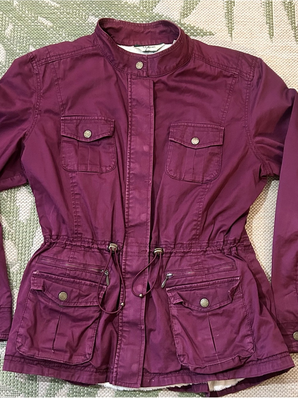 L.L. Bean Women's Plum Drawstring Utility Jacket size L